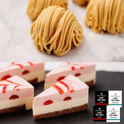 【送料無料】秋のティータイムCセット（和栗モンブラン・苺チーズケーキ＆紅茶）